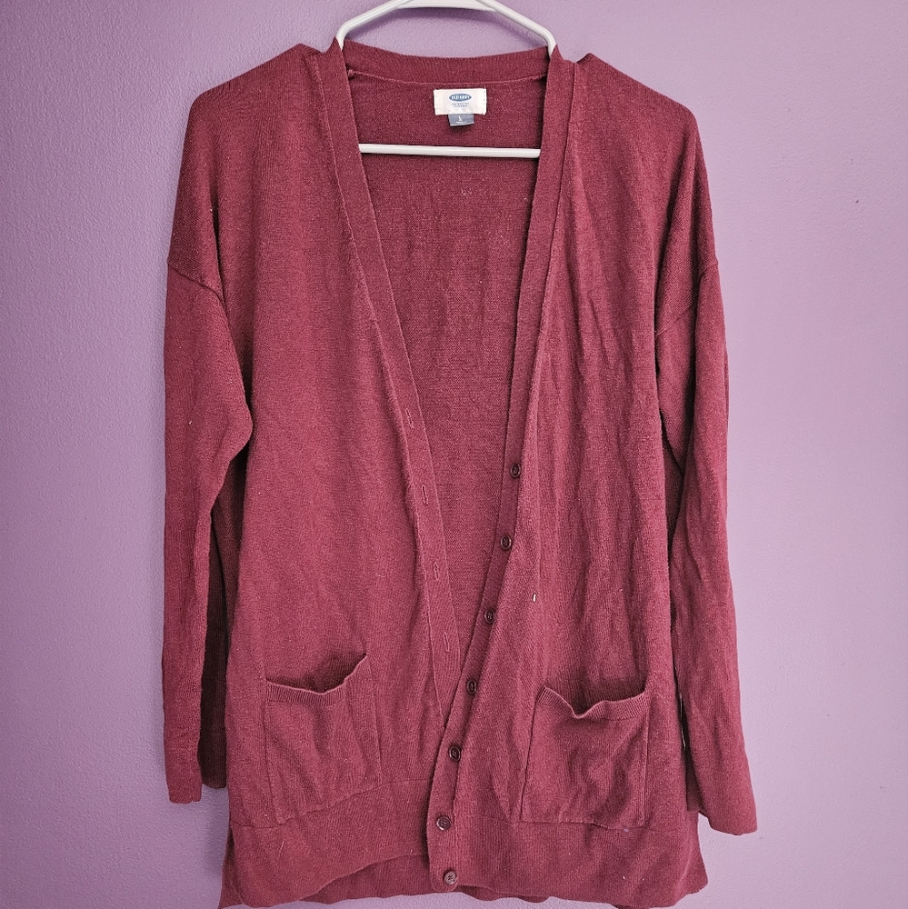Women's Large Red Cardigan